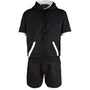 Conjunto de pantalones cortos recortados Unisex de alta calidad y sudadera con estampado personalizado de Puff para hombre, ropa de calle y trajes cortos para correr - Product Image 1