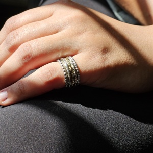 Bague rotative en argent et laiton, à porter tous les jours, pour femmes et hommes, cadeau de Noël, bague de méditation faite à la main - Product Image 1