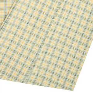 Pijama tejido con bolsillo cruzado a cuadros amarillo, pantalones de salón de ajuste Regular, tela CVC suave, cintura con cordón y bolsillos laterales, ropa de dormir - Product Image 6