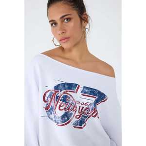 NY Printed <b>White</b> <b>Sweatshirt</b> - Product Image 1