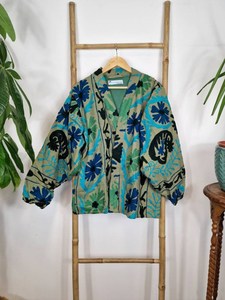 Chaqueta Kantha larga Suzani bordada a mano para mujer primavera bohemio gitano Crewel Festival regalo especial - Product Image 2
