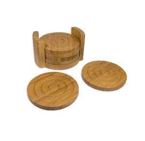 Posavasos de madera de mango indio moderno, exhibición de taza grabada con flores para restaurantes - Product Image 6