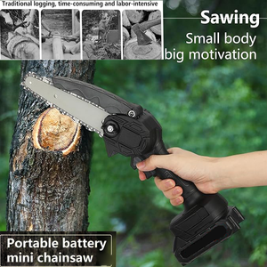 DON FELIZ Motosierra Eléctrica Inalámbrica Recargable de Grado Industrial, Mini Sierra de Barra de 650W con Barra Guía de 6 Pulgadas y Batería - Product Image 2