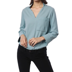Camisa de tendencia de verano elegante para mujer de Vietnam, ajuste personalizado OEM ODM, ropa lavable, estilo informal, estampado tejido, ropa de calle sostenible - Product Image 6