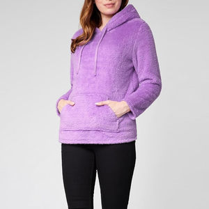 Wholesale Custom Most Popular Quick Dry Fitness Women Sherpa <b>Hoodies</b> Wholesale 100% Cotton Ladies Sherpa <b>Fleece</b> <b>Hoodie</b> for Sale - Product Image 3