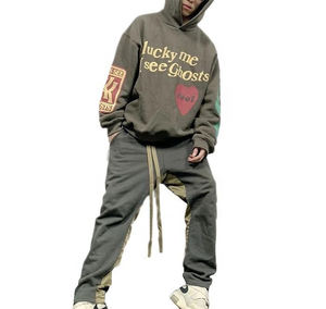 ชุดวอร์มฤดูหนาวสำหรับผู้ชาย ลายพิมพ์พอง ชุดสเวตเชิ้ตแบบมีฮู้ดและกางเกงขายาวทรงบาน  ออกแบบโลโก้แบบกำหนดเองได้ตามสั่ง (OEM) - Product Image 6