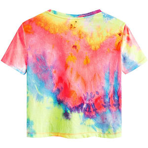 T-shirt blanc torsadé sur le devant pour femme, haut court à col rond et manches courtes, tendance - Product Image 6