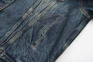 2024 printemps et automne hommes coton à manches longues col rabattu Denim veste Multi poches jean décontracté collège université veste - Product Image 6