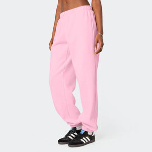 بنطلون رياضي نسائي شتوي بخصر مرتفع وساق واسعة بطول الكاحل، صديق للبيئة، من الصوف، مريح ودافئ بلون موحد - Product Image 3