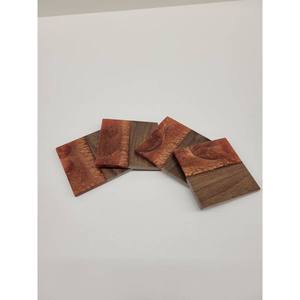Fabriqué à la main en résine plaquée bois moderne de luxe écologique 4x4 plateau de service ensemble de sous-verres de haute qualité personnalisé maison Restaurant - Product Image 3