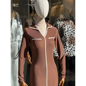 ชุดเดรสผ้าออตโตมันออกแบบพิเศษพร้อมปกโปโล เสื้อผ้าลำลองระบายอากาศได้ดี - Product Image 1