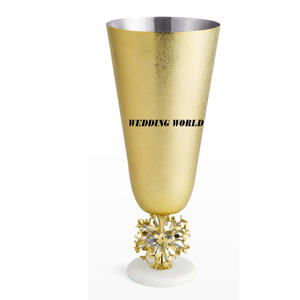 Ensemble de deux vases à fleurs en métal noir et doré Pot de fleurs décoratif de table de meilleure qualité Vase à fleurs de créateur de taille personnalisée - Product Image 5