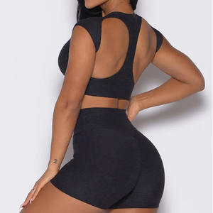 Premium Quality <b>Black</b> <b>Women's</b> Core Strength <b>Crop</b> <b>Top</b> Stretchy Buttery Soft Breathable Fitness & Workout <b>Crop</b> <b>Top</b> Tees <b>for</b> <b>Women</b> - Product Image 6