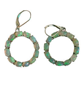 Pendientes de piedras preciosas de moda para niñas de alta calidad para mujeres pendientes de piedras preciosas de ópalo 925 joyería de plata esterlina sólida - Product Image 1