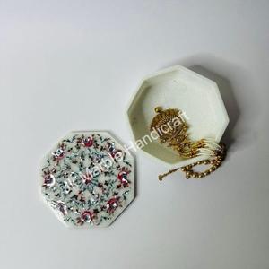 กล่องเครื่องประดับหินอ่อนสีสวยหรูหราที่เก็บของแฮนด์เมดสำหรับสร้อยคอและของขวัญดีไซน์ใหม่ทรงกลม - Product Image 4