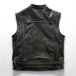 Veste en cuir sans manches de luxe nouveau Design chaud et coupe-vent meilleur vêtements d'extérieur réglable pour l'hiver 100% gilet en cuir véritable pour hommes - Product Image 3