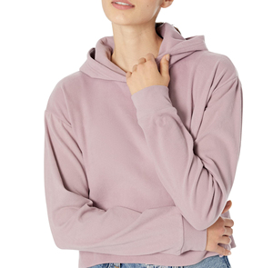 OEM Vente en gros Sweats à capuche courts 310gsm en coton polaire de haute qualité pour femmes sérigraphie personnalisée sweat à capuche uni pour femmes - Product Image 6
