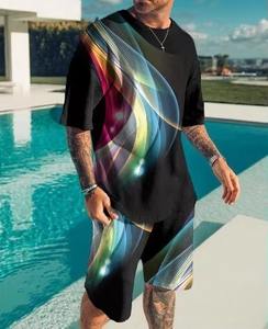 Vente en gros de shorts d'été décontractés pour hommes Chemise à fermeture éclair à séchage rapide avec impression Street Style sublimation Polo Short pour hommes - Product Image 1