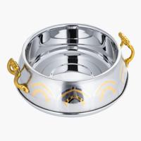 Casserole de luxe moderne en acier inoxydable – Écologique, compatible induction, diamètre 24 cm, extérieur émaillé coloré, passe au four