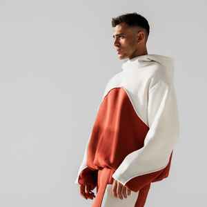 Oversize Heavyweight Hoodie Hombres Multi Panel Drop Shoulder Pullover Hood Mens Mid-Weight Baggy Hoodies Hombres - Product Image 5