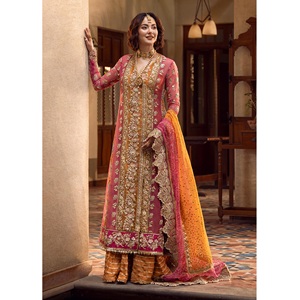 COLOR MENTA Venta caliente indio pakistaní Última Edición de boda Espejo de seda Corbata y tinte Trabajo hecho a mano Salwar Kameez para fiestas - Product Image 3