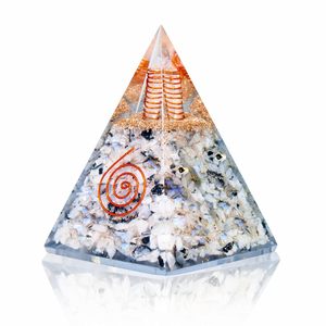 Offre Spéciale arc-en-ciel pierre de lune Orgonite Orgone pyramide cristal Point énergie Reiki guérison méditation Feng Shui fait à la main décor cadeaux - Product Image 1