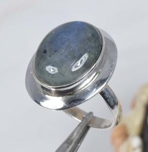 แฟชั่นเครื่องประดับตัดลาบราดอร์ไทต์ 925 เงินสเตอร์ลิงแหวนอัญมณีเครื่องประดับทําด้วยมือเดือนมีนาคม Birthstone ของขวัญสําหรับครบรอบ - Product Image 4