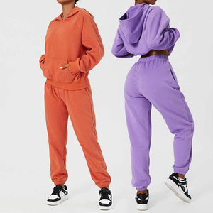 100% algodón moda último chándal de mujer invierno pesado chándal gota hombro personalizado de talla grande chándal - Product Image 2