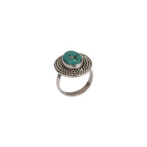 925 Sterling Silver Fine Jewelry Natural Boho Designer Bague faite à la main avec ovale Cut Green Turquoise Wedding Occasion Ring - Product Image 2