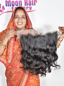 ชุดบอดี้เวฟหน้าผากมนุษย์ผมคนอินเดียสีดำจัดเรียงตามธรรมชาติ - Product Image 5