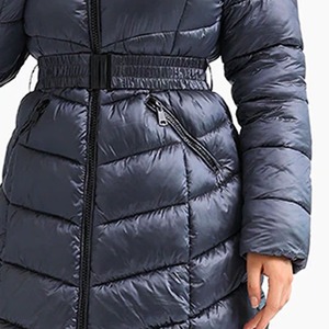 Chaqueta de Invierno para Mujer, Larga, Color Personalizado, Ecológica, Impermeable, Transpirable, de Punto, con Capucha, Rellena de Algodón - Product Image 4