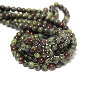 Collier en cristal naturel, perles de dragone en pierre de sang lisses, pierres rouges polies, bijoux en pierres précieuses, brin lâche, grossiste en pierres précieuses pour la guérison - Product Image 2