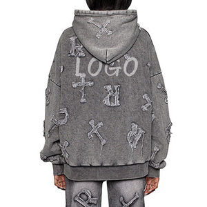 Men's Hoodies Pullover Thermal Heavyweight French Terry Blank Pullover Hoodies Distressed Hoodies for Men - Product Image 3