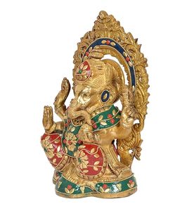 Ganesh Ji Murti en laiton de qualité supérieure avec des détails fins, idéal pour le bureau de bureau pour l'approvisionnement mondial - Product Image 2