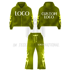 Unisex Winter Flare Sweatpants with Hoodie <b>Jogger</b> Set for Men and <b>Women</b> - Product Image 3