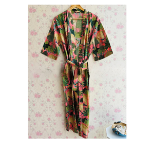 ชุดคลุมอาบน้ำผ้าฝ้ายพิมพ์ลายแบบกิโมโน ยาว สำหรับผู้หญิงและผู้ชาย ของขวัญสำหรับเพื่อนเจ้าสาว เสื้อคลุมผ้าฝ้ายสำหรับผู้หญิง ของขวัญสำหรับเธอ - Product Image 2