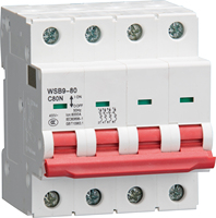 Disjoncteur miniature (MCB) de qualité supérieure DC PA66 6kA Capacité de coupure Déclenchement automatique Protection contre les surcharges et les courts-circuits