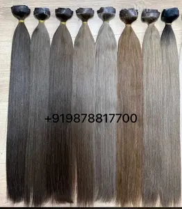 Cabello humano virgen de buena calidad directamente de fábrica con tramas de cabello humano inalteradas de tamaño personalizado de extensiones de cabello de la India - Product Image 5