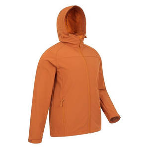 Venta al por mayor chaqueta Softshell personalizada para hombre negro rojo impermeable suave capucha a prueba de viento largo PU OEM lona Lisa invierno Spandex bolsillos - Product Image 5