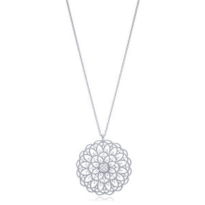 Collier avec pendentif en pierre de Zircon, fleur ronde, vente en gros, bijoux en argent Sterling 925 - Product Image 6
