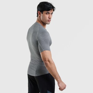 Short de compression à manches courtes pour la gym GA en gris, tissu tricoté 100% polyester - Product Image 5