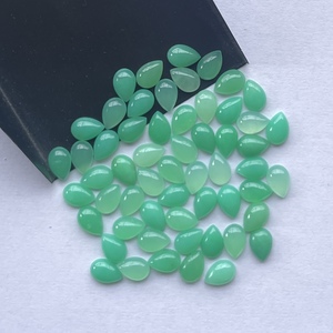 10mm 12mm naturel vert bonbon chrysoprase poire lisse lâche dos plat Cabochon pierre précieuse calibré Semi précieux réglage de bijoux - Product Image 1