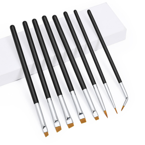 Black Sharp Fine Private Label Liquid Bent <span class=keywords><strong>Eyeliner</strong></span> Brush Super Thin Flat Angle Eyebrow <span class=keywords><strong>Eyeliner</strong></span> Corrector Brush - Product Image 1