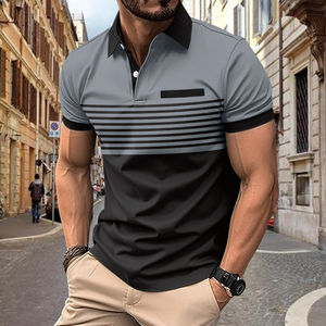 Nouveau modèle de polo en gros pour hommes polos Summertime Streak pour hommes polo de loisirs et d'affaires pour hommes - Product Image 3