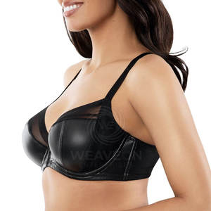 Soutien-gorge en dentelle tissée en cuir pour femmes, respirant, ajustable, style sexy, sans armatures, soutien pour les soirées en boîte de nuit, les festivals, le streetwear - Product Image 4