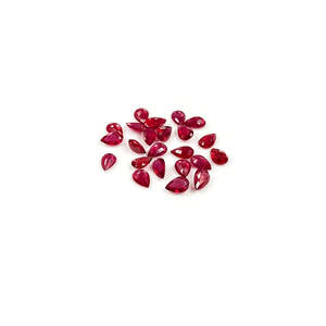 Natural Bangkok Ruby <b>Beads</b> Calibrated Pears 6x9mm 7x10mm Faceted Brilliant Oval Cut Fine Quality Loose Gemstone Heat Treated <b>Red</b> - Product Image 1