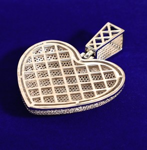 Trending Product moissanite <b>heart</b> pendant 925 sliver custom moissanite pendant Hip Hop Bling lced Out Jewelry for made in India - Product Image 3