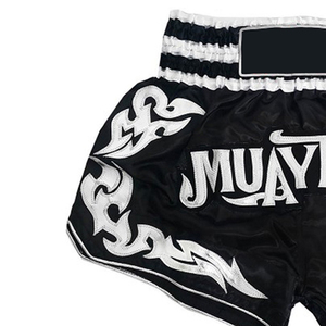Newest Custom Sublimation Muay Thai <b>Shorts</b> 100% Polyester Solid Pattern Boxing Wear with Pockets - Product Image 5