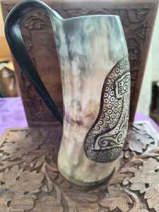 100% taza de cuerno de búfalo de calidad premium con karvin - Product Image 3