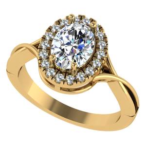 Bague en diamant de laboratoire taille ovale en or jaune 10 carats avec design à tige fendue pour femmes, bijoux de fiançailles raffinés - Product Image 2